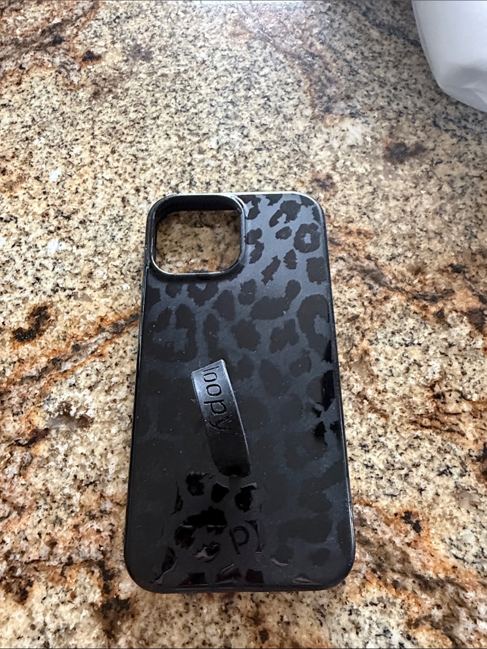 Loopy Case Black Leopard Print Phone Case with Loop Grip 13”pro max